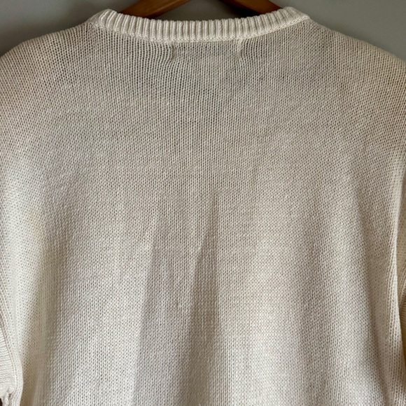 Vintage 90’s Victoria Harbour Cream Beaded Tunic Crewneck Pullover Sweater Large - Picture 8 of 8
